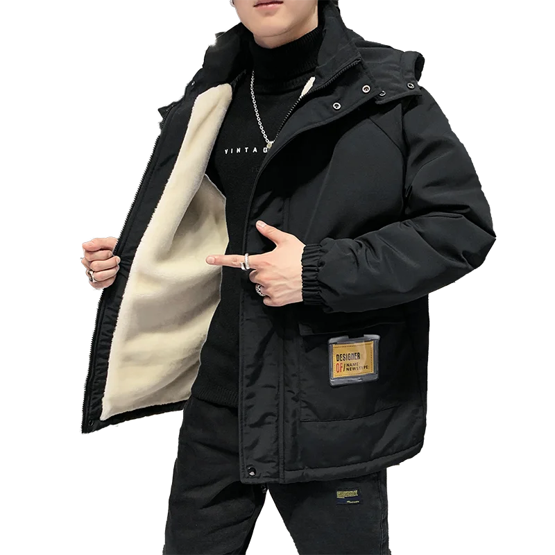 

New Winter Jacket Men Thicken Warm Parkas Hooded Fleece Man's Cotton-padded Jackets Outwear Cotton Coat Parka Jaqueta Masculina
