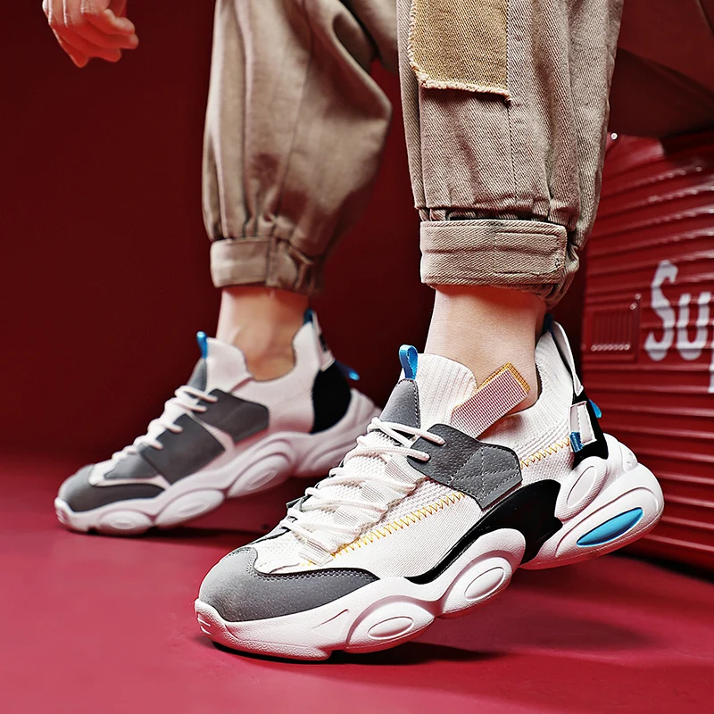 

2021 New Men's Fashion Sneakers Light Comfortable Non-slip Soft Bottom Running Shoes Light Breathable Outdoor Running Shoes