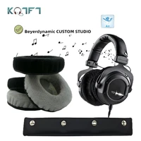 kqtft velvet replacement earpads headband for beyerdynamic custom studio headset universal bumper earmuff cover cushion