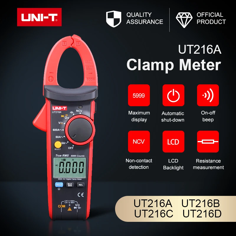 Цифровой клещи True RMS UT216A/UT216B/UT216C/UT216D 600A высокая частота Авто rangecurrent NCV автоматическое выключение lcd