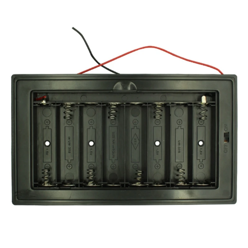

8 X 1.5V AA 2A Cell Battery Holder Storage Box Standard 12V 8x1.5V 8xAA 12V Wired ON/Off Switch with Cover
