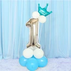 Первый день рождения мальчика вечерние серебристо-голубой воздушный шар для колонны первый декорации с днем рождения Дети мой 1 один год 3 4 день рождения Декор