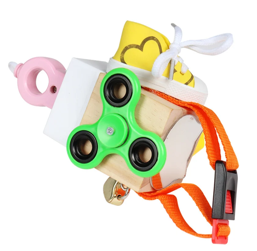 

best busy board block Montessori unlock Toy funny cube high quality wood wooden toy busy unlock toy Preschool logical training