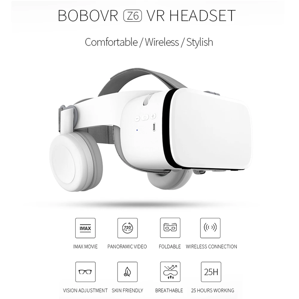 Для BOBOVR Z6 Обновление 3D очки VR гарнитура Google Cardboard Bluetooth виртуальной реальности