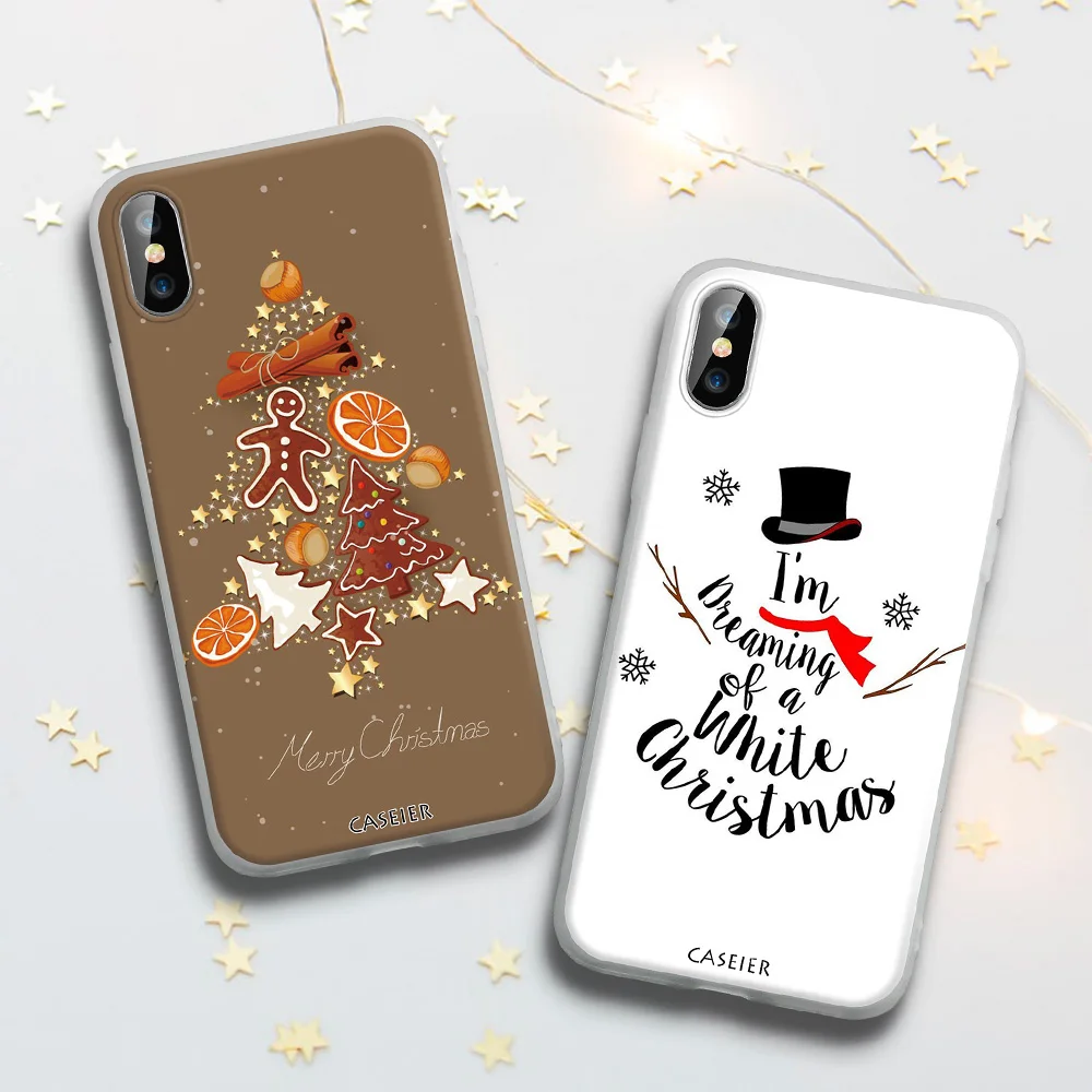 Caseier 2020 новогодний чехол для телефона iphone 11 Pro Max XR X XS MAX 7 8 Christamas Чехлы 6 6S Plus Мягкий