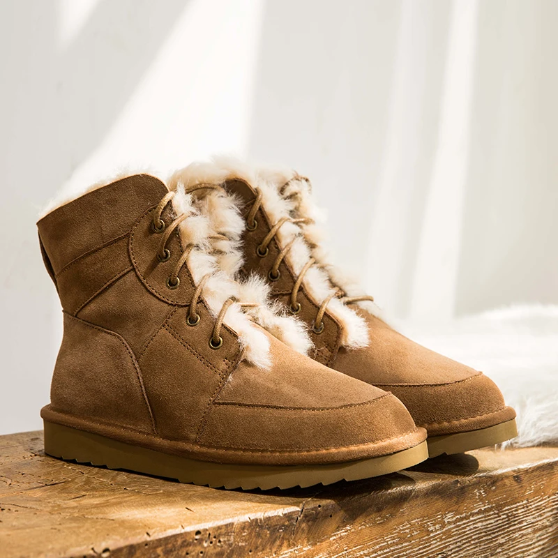 Женские зимние ботинки коллекция 2019 года на овечьем меху новые женские Ботинки