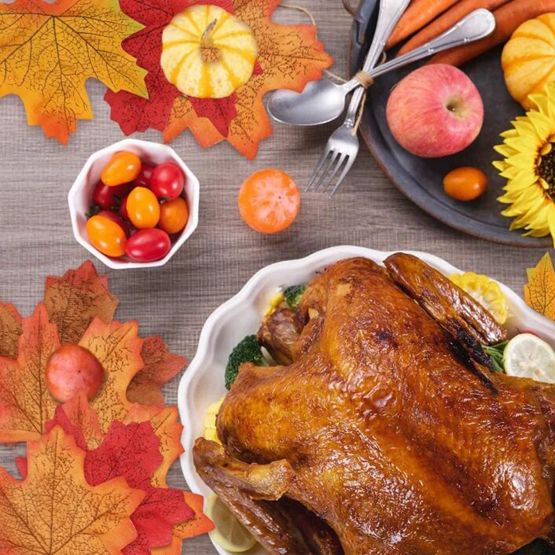 Hojas de arce artificiales para Decoraci&oacute;n de mesa, hojas falsas de oto&ntilde;o y acci&oacute;n de gracias, 1000 piezas-2
