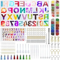 294pcs diy alphabet number silicone mold kit epoxy resin mold set used to make keychain pendants and other handmade artwork
