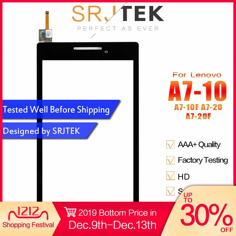 SRJTEK " сенсорный экран Экран для lenovo Tab 2 A7-10 A7-10F A7-20 A7-20F Сенсорный экран Сенсор планшетный ПК Замена для A7-10 планшета
