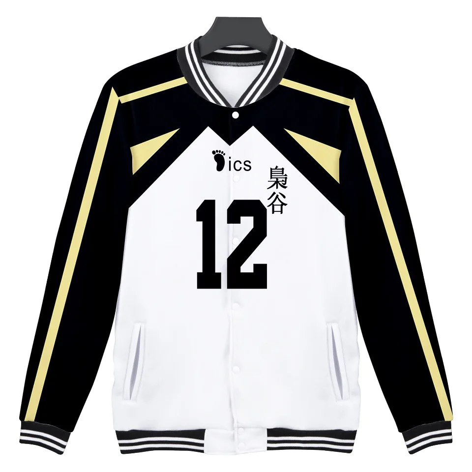 Японская Аниме Haikyuu бейсбольная куртка мужская бомбер Fukurodani Akaashi Keiji Bokuto Koutarou