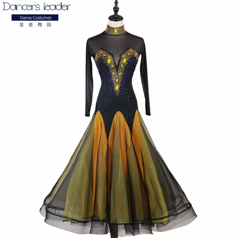 Высококачественная одежда для соревнований по бальному танцу с черными