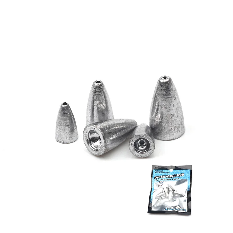 Rompin 5 шт. рыболовные грузики в форме пули свинцовые грузила для рыболовного