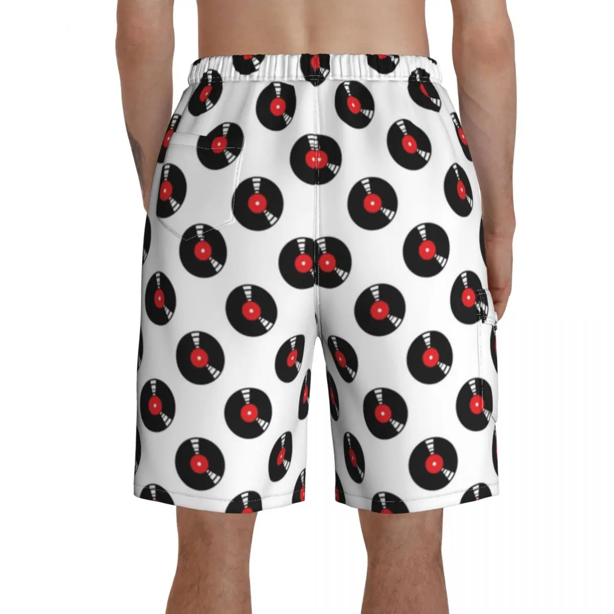 

Disk Board Shorts Polyester Swimming Trunks Beach Pattern Men Swim Trunks