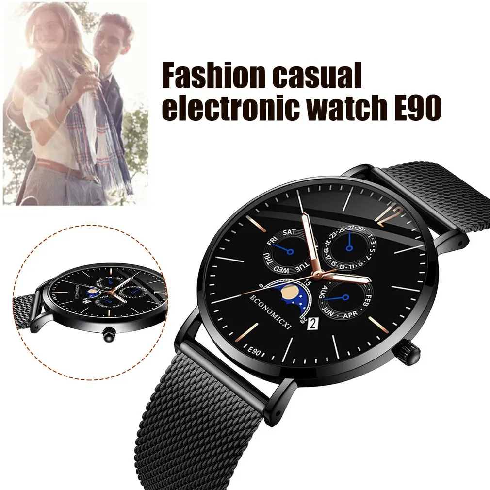 E90 модные часы женские роскошные однотонные ультратонкие с циферблатом под