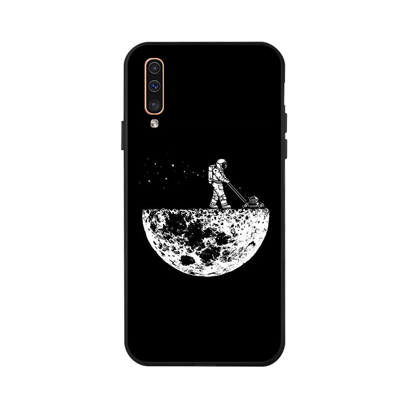 X055 Чехол для samsung A50 A70 A40 A30 A20 A10 M30 M20 M10 чехол с изображением Луны мягкий черный чехол для телефона с принтом чехол для samsung Galaxy A60 A20e - Цвет: X055