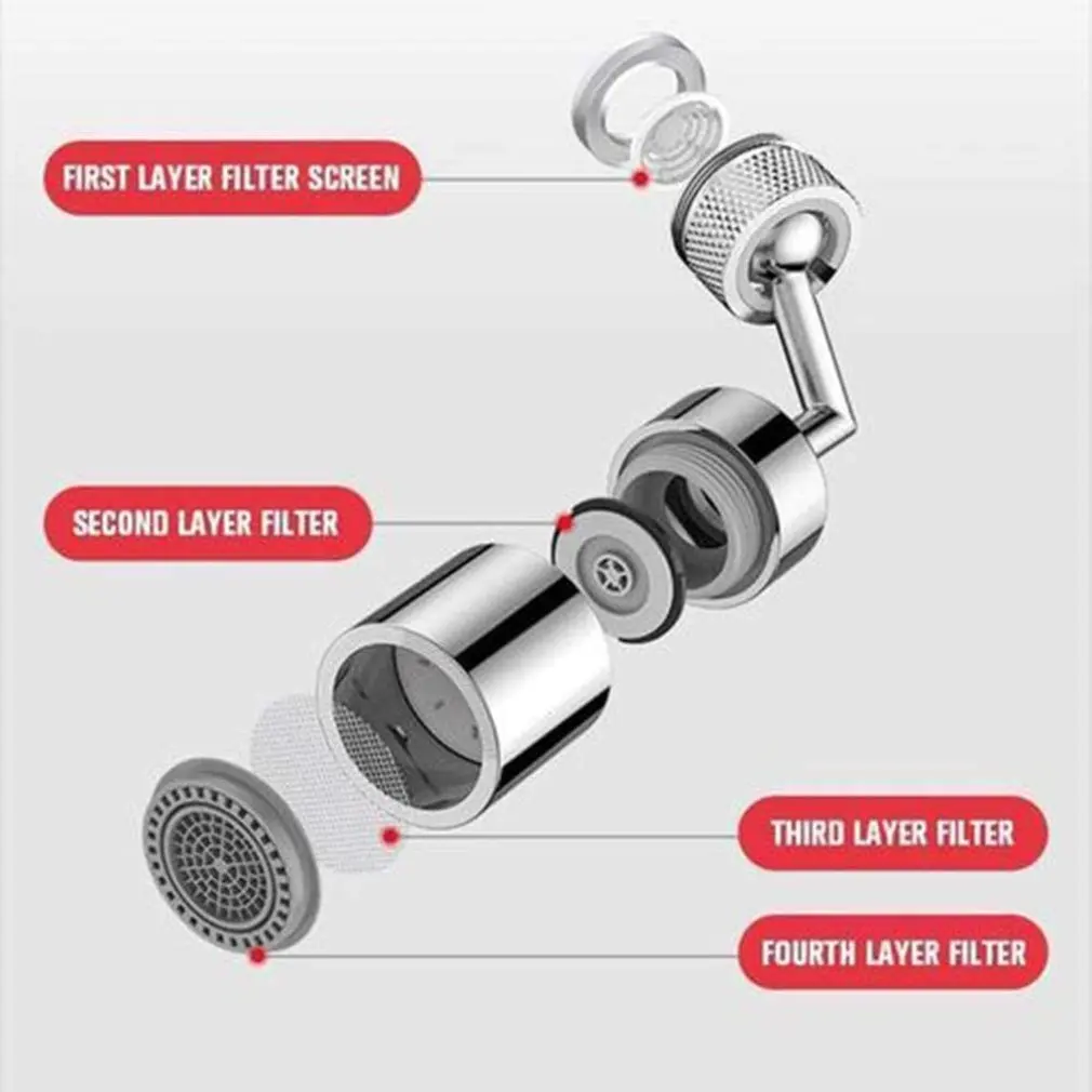 

Kitchen splash proof filter faucet household rotary filter aerator bathroom universal extended filter nozzle faucet spouts