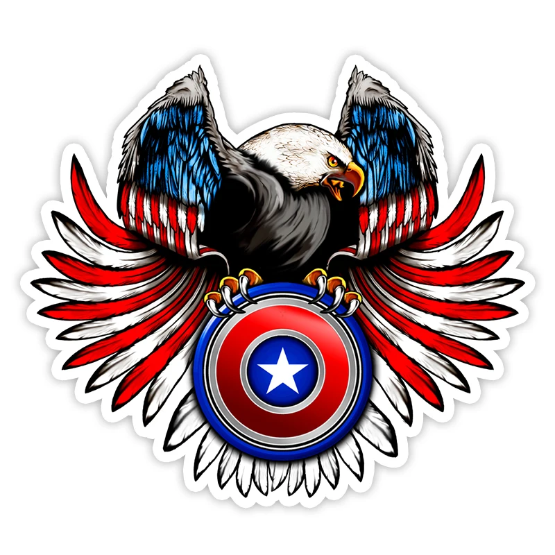 S40648 # различные размеры ПВХ самоклеящаяся наклейка Орлан круглый щит крест