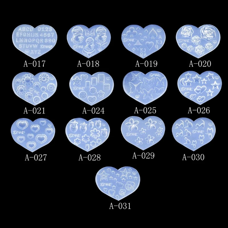 

28Pcs Mini Nail Art Silicone Mold Leaves Flower Animals Template Resin Molds Kit 87HC