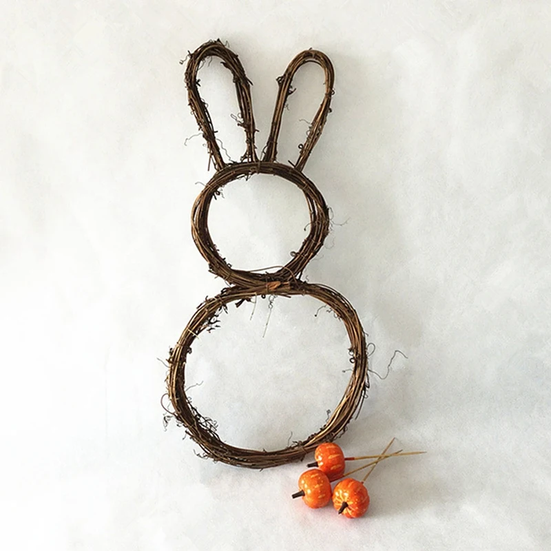 Плетеная декоративная гирлянда из ротанга в виде кролика пасхальное украшение