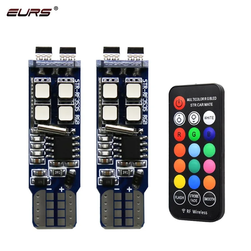 RGB T10 W5W светодиодный 194 168 5050 SMD автомобильный купольный светильник для чтения