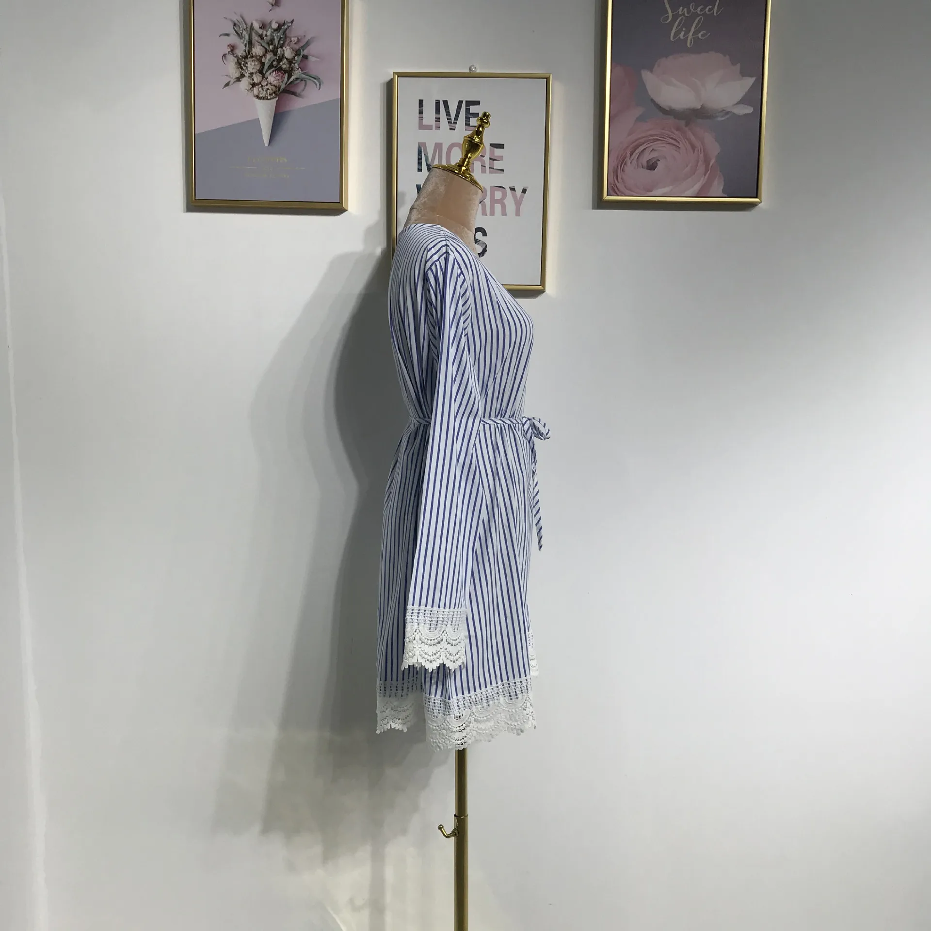 Полосатая блузка в мусульманском стиле с длинным рукавом abaya s islam женские топы Ropa