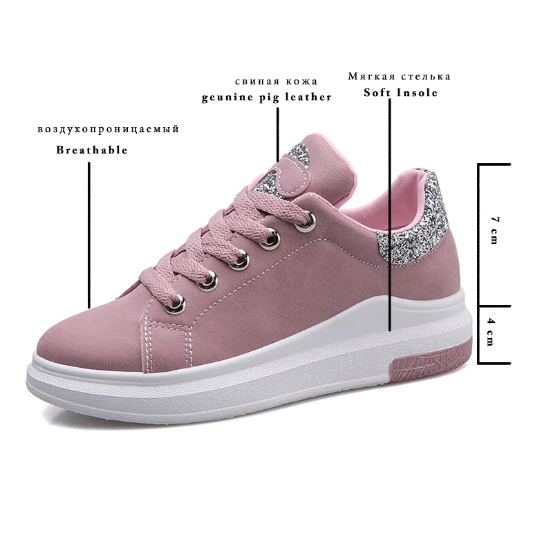 

2021 Women Fashion Sneakers Female Casual Shoes Classic Cotton Lace up Shoes Spring Summer Autumn Platform PU Leather