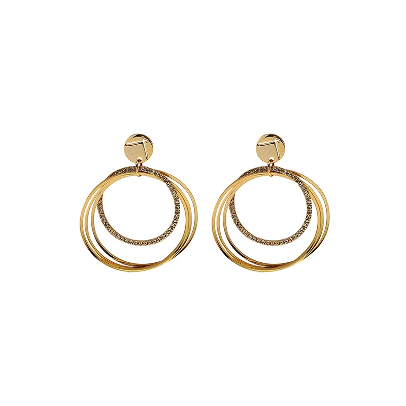 Xinwei серьги 2020 Новые простые круглые для женщин длинные с подвесками из Сплава