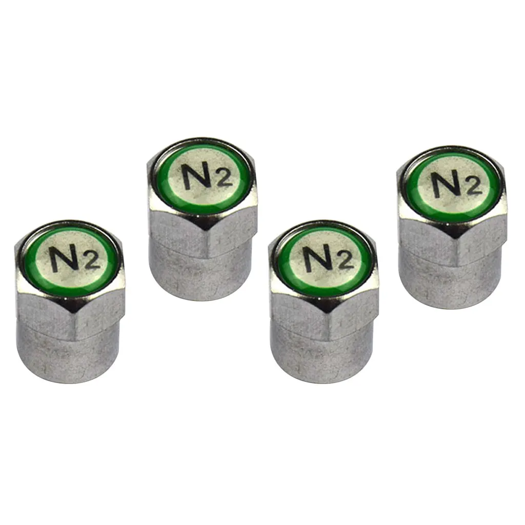 Набор из 4 азота N2 зеленый Медь колпачки на стержень клапана шины чехлы |