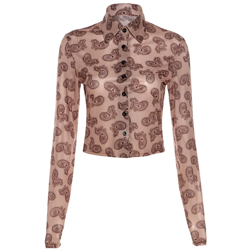

Women's Shirt 90s Blouses y2k Tops Spring Summer Clothes for Women 2021 New Fashion Long Sleeve Top Vintage Print Shirt Blouses