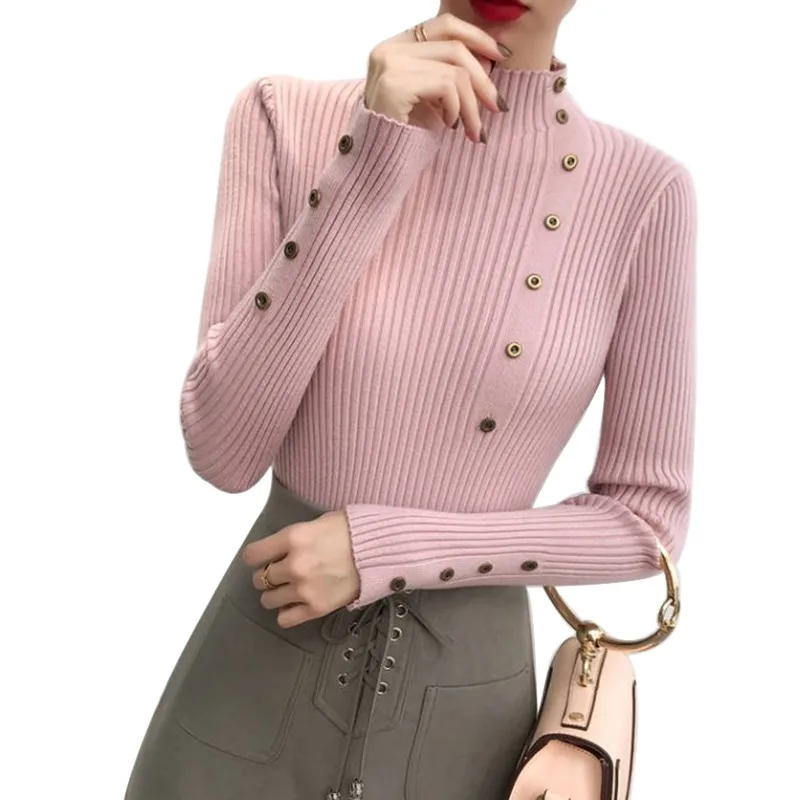 

Womens Sweaters Ladies Autumn Neck Long Sleeve Knit Sweater Turtleneck Sweater Bottoming Shirt Slim Long-Sleeved