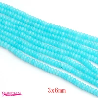 high quality blue natural jades stone smooth rondelle shape diy gems stone necklace bracelet jewelry loose beads 15 inch w4896