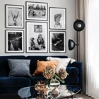 Скандинавская черно-белая поза, скульптура, винтажная Картина на холсте, 86 уличных современных постеров и принтов, картины для декора гостиной