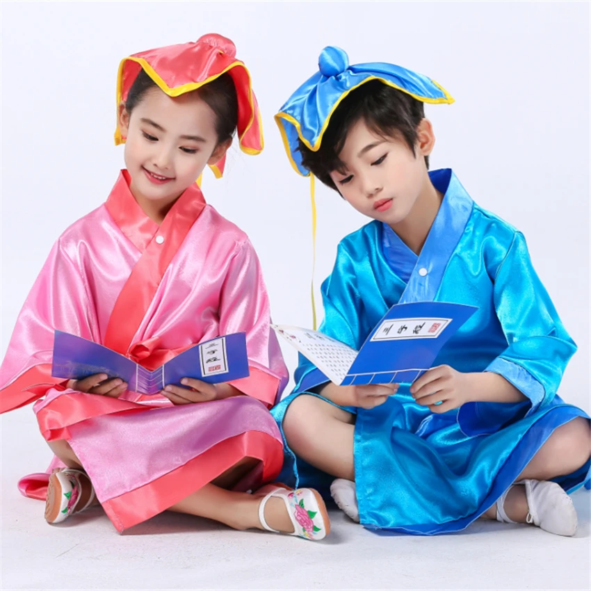 Традиционный костюм для китайских танцев Hanfu детское платье феи праздничный