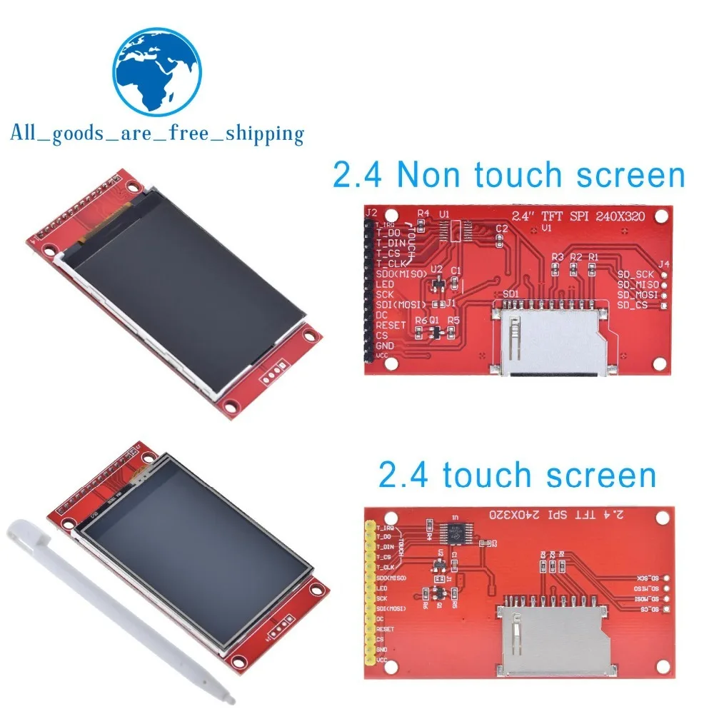 2," 2,4 дюйма 240x320 SPI TFT lcd модуль последовательного порта 5 В/3,3 В PCB адаптер Micro SD карта ILI9341 ЖК-дисплей белый светодиодный для arduino