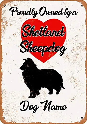 

Металлический знак-имя собаки-шэтландская Овчина-винтажный вид