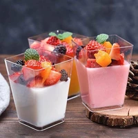 disposable plastic cups for jelly yogurt mousses dessert baking transparent trapezoidal food container 60100160ml 123050pcs