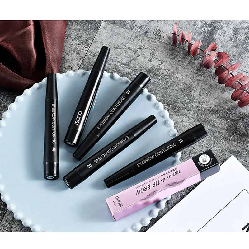 Карандаш для бровей тонкий 4 кончика карандаш стойкий водостойкий татуировки