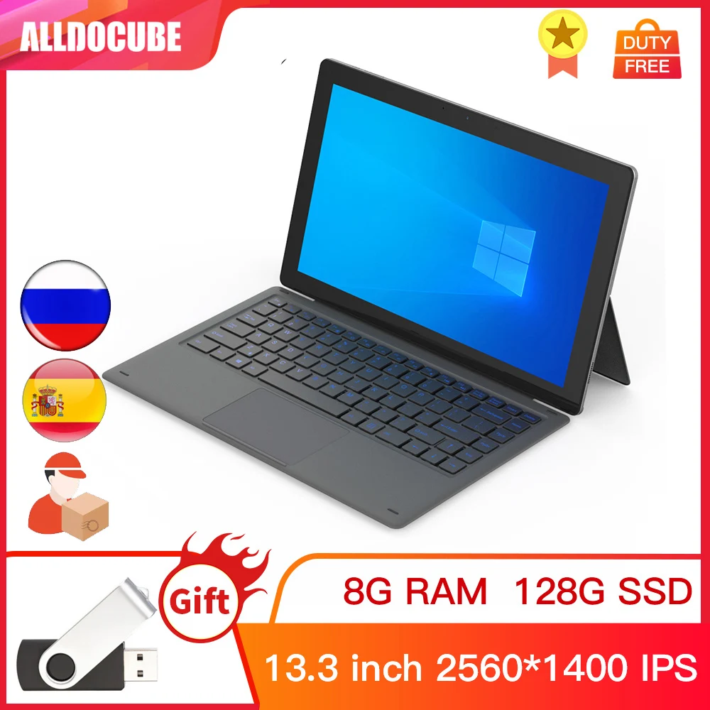 Ветвью Alldocube и бант X Pro 13 3 дюймов Gemini lake N4120 Windows 10 4 ядра планшетный ПК 8 Гб
