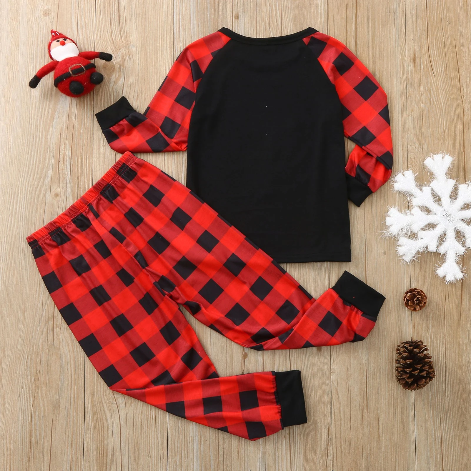 

Christmas Sleepwear Sets For Women men Long Sleeve Blouse Plaid Pants Sleepwear Family Matching Pajamas Set Femme Underwear 2020