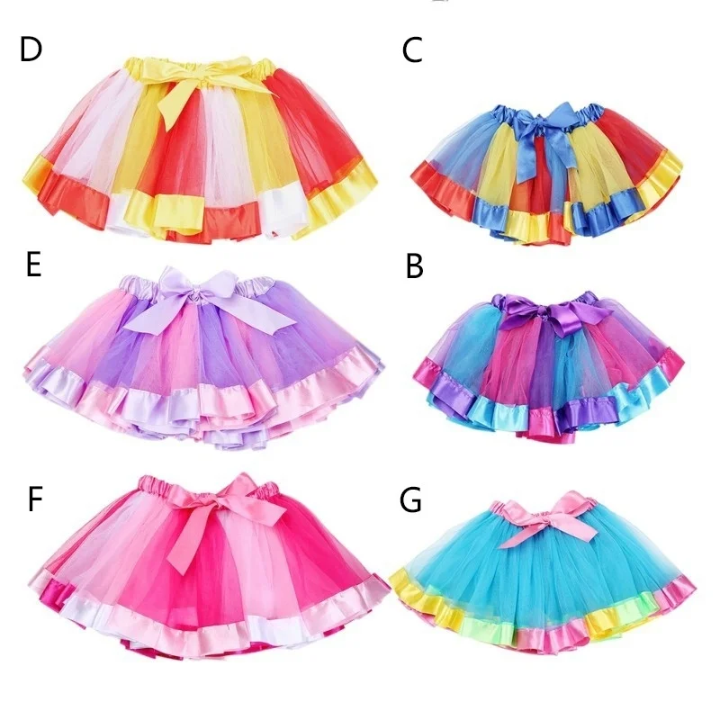 

Feecolor/1 предмет; Летняя юбка-пачка принцессы из тюля с радугой для девочек; Балетный танцевальный костюм