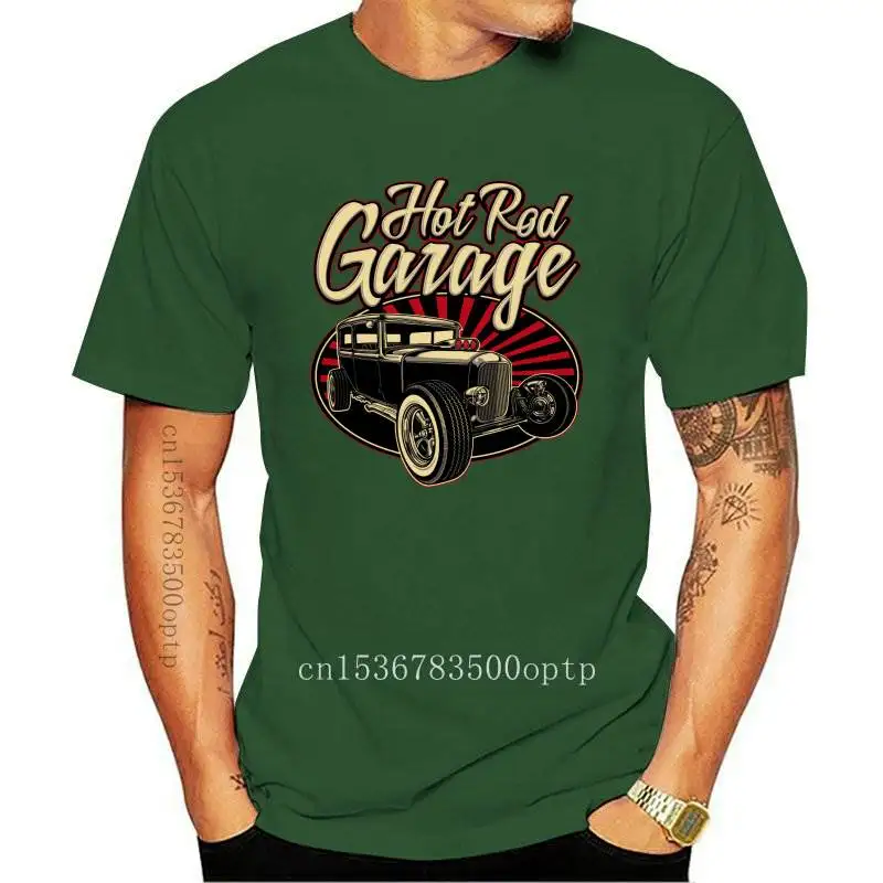 

New Hotrod Garage Mens T-Shirt Usa Classic Hot Rod Car Vintage Racer Slogans Customized Tee Shirt