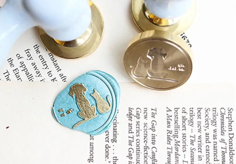 Штамп для печати с деревянной ручкой в форме сердца Женщины кошки и собаки жеста