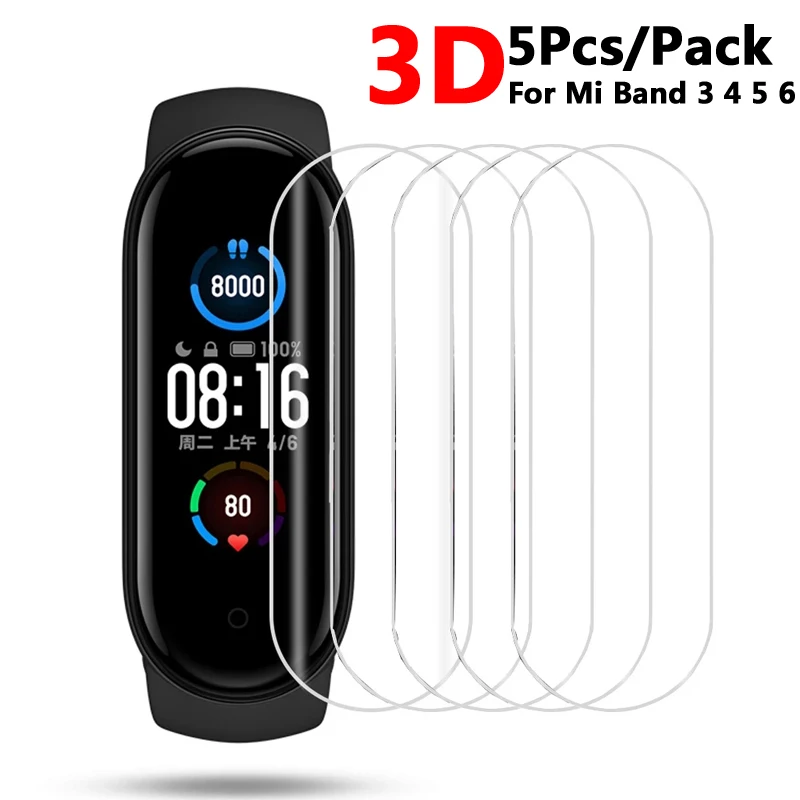 

Защитная пленка 3D PET с изогнутыми краями для смарт-часов Xiaomi Band 7 Mi Band 3 4 5 6