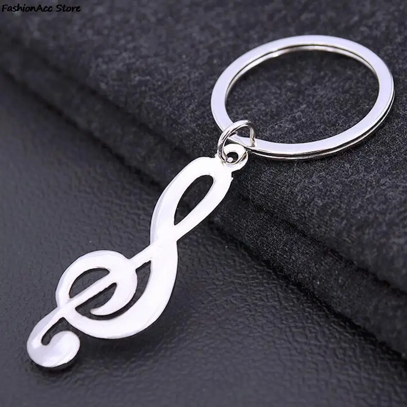 1PCS Men Women Key Chain For Car Metal Music Symbol Ring Chains Trinket New Plated Musical Note | Украшения и аксессуары