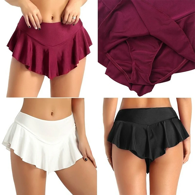 

2022 Сексуальная короткая мини-юбка, юбка-брюки, Женская микро мини-юбка, танцевальная клубная одежда, металлическая плиссированная юбка, 3 цв...