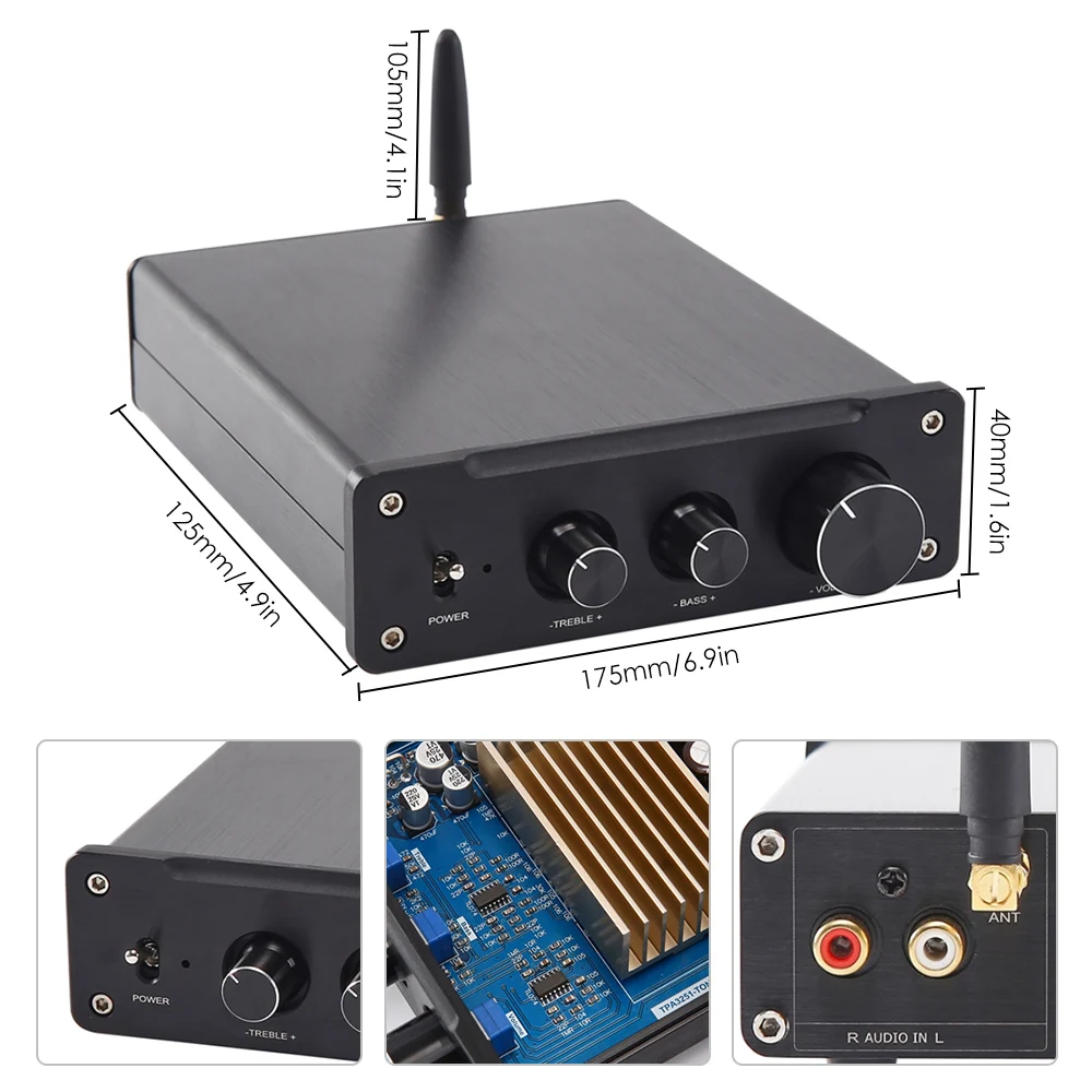 Усилитель AIYIMA QCC3034 Bluetooth5.0 усилитель мощности tpa3251 канал 2 0 канала 140 Вт * + 175