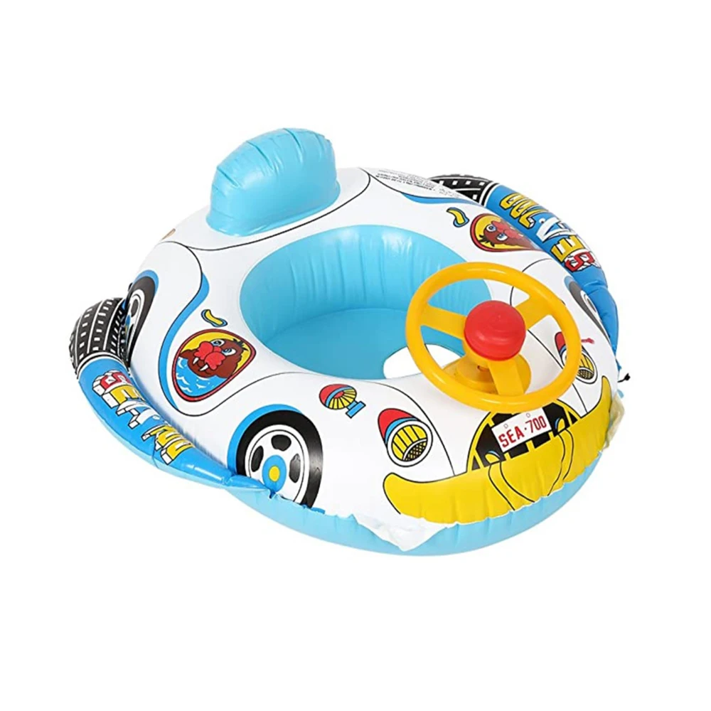 

Плавательное кольцо, Летнее Детское Надувное сиденье из ПВХ для яхты с гудком, рулевое колесо, детская игрушка для воды