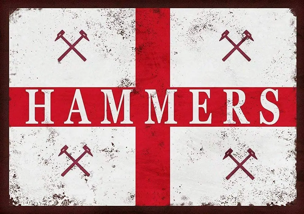 

West Ham St Georges Hammers Enter Metal Tin Sign Retro Metal Painted Art Poster Decor Plaque Warning Bar Cafe Garage Home Decor