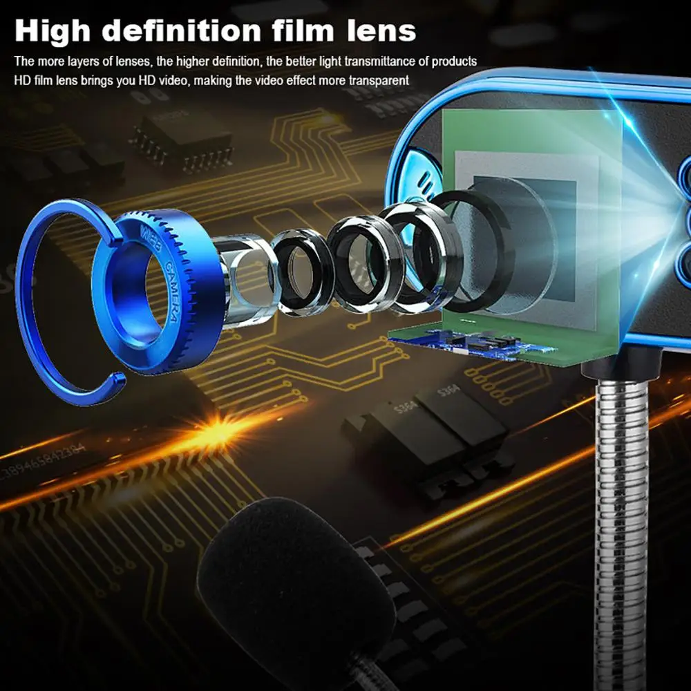 HD Webcam USB Web Camera With Noise Cancelling Microphone 360 Degree Rotation For Home Computer PC Office Study Game | Компьютеры и