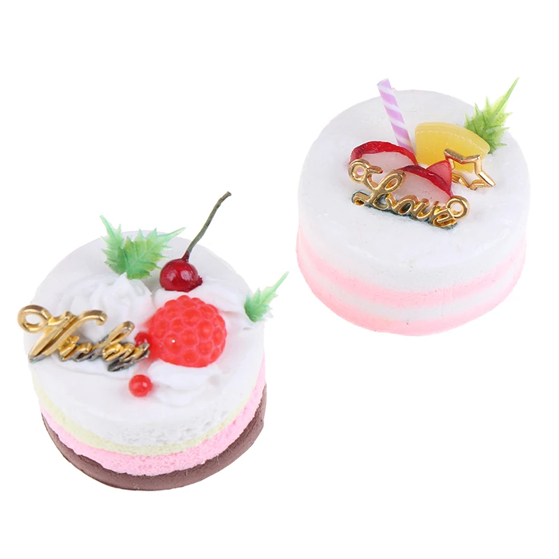 

1/6 Scale Dollhouse Miniature Cake Bread DIY Dessert Mini Food For BJD Doll House Kitchen Furniture Accessories 2PCs Random Sent